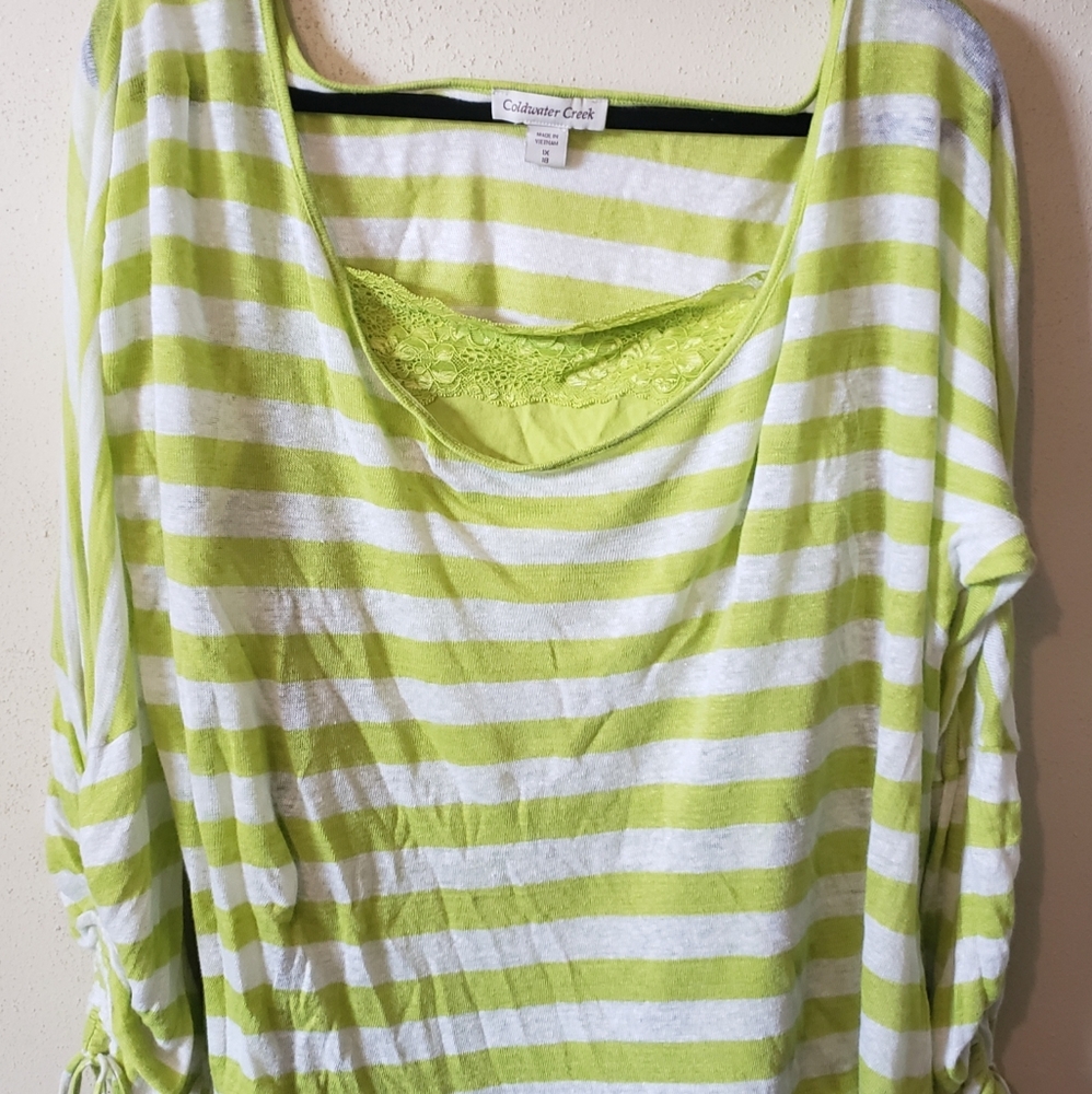 Linen shell with cotton/lace plus tank top